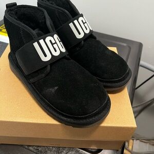 UGG Kids Black Suede Boots